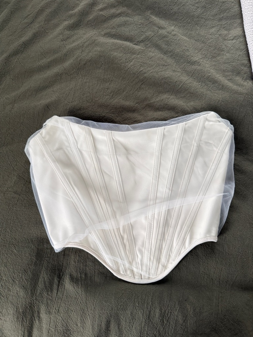 Windsor White Strapless Corset Top - Structured Boning